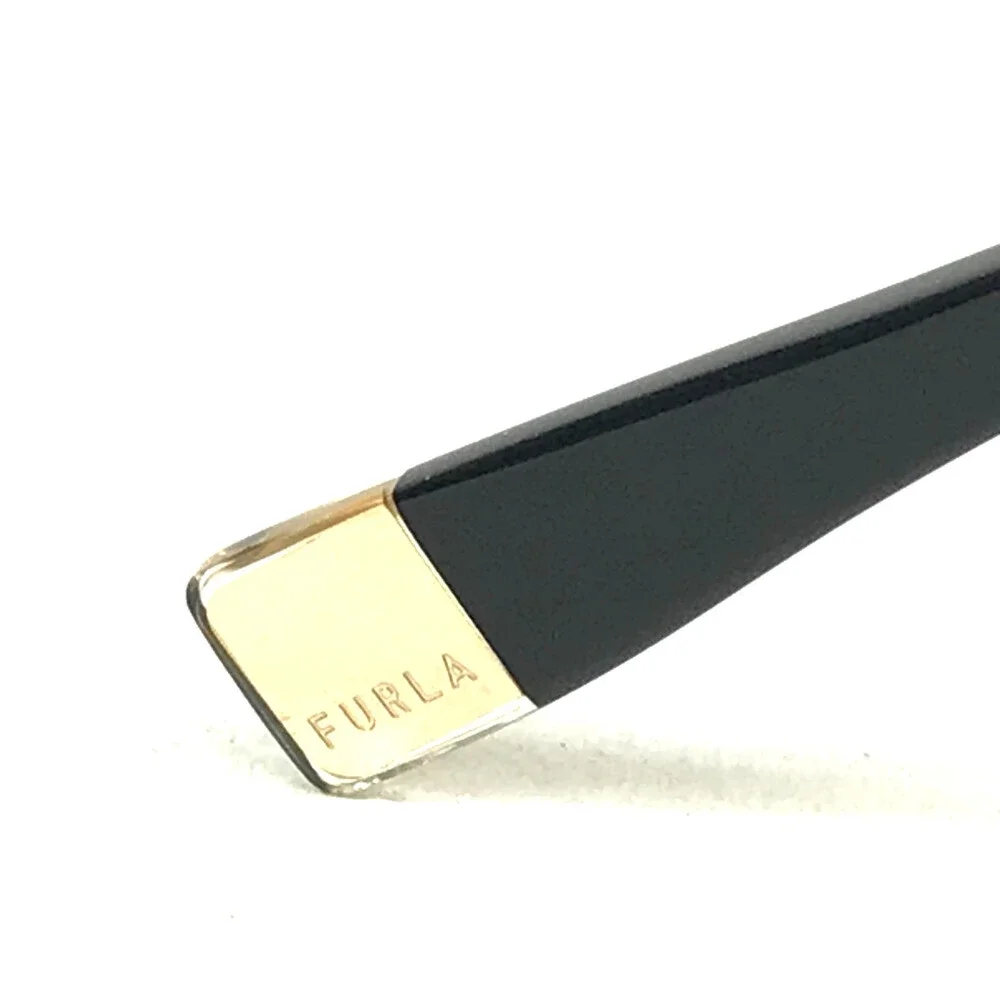 Furla Eyeglasses Frames VFU835 COL.0301 Black Gold Butterfly Wire Rim 54-16-140